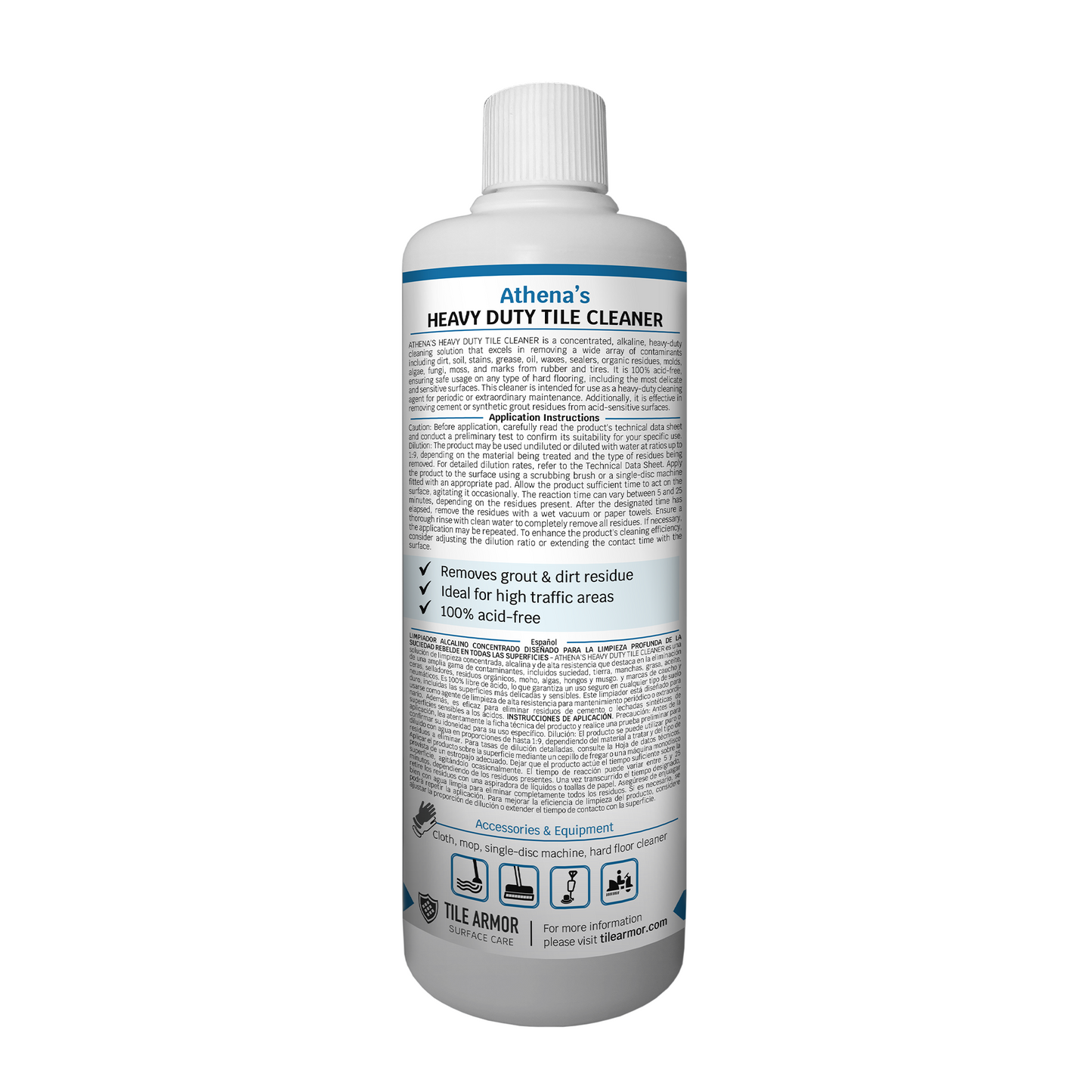 Athena's Heavy Duty Tile Cleaner Back Bottle Image