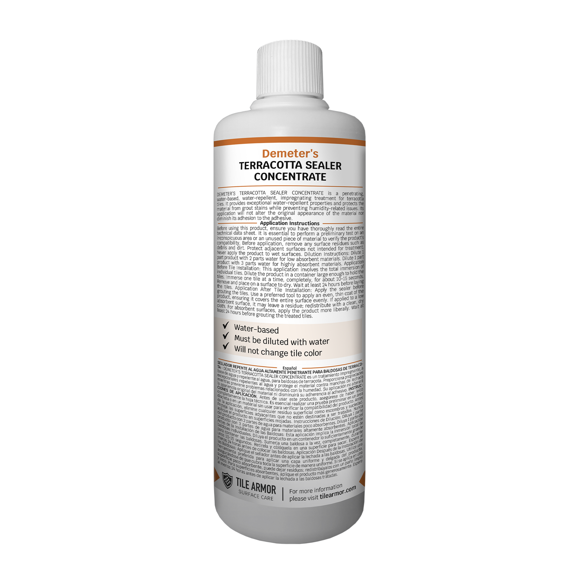 Demerter's Terracotta Tile Sealer Concentrate Back Bottle Image